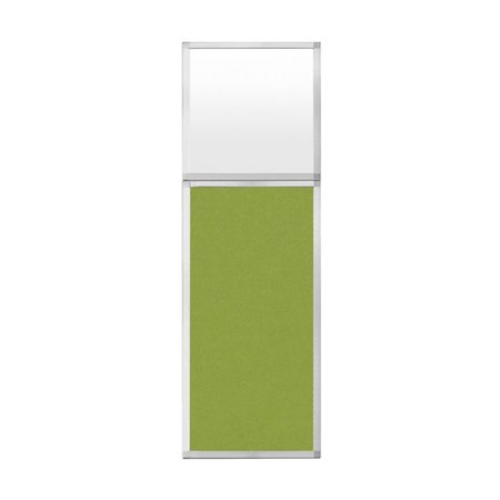 VERSARE Hush Panel Configurable Cubicle Partition 2' x 6' W/ Window Lime Green Fabric Frosted Window 1852231-3